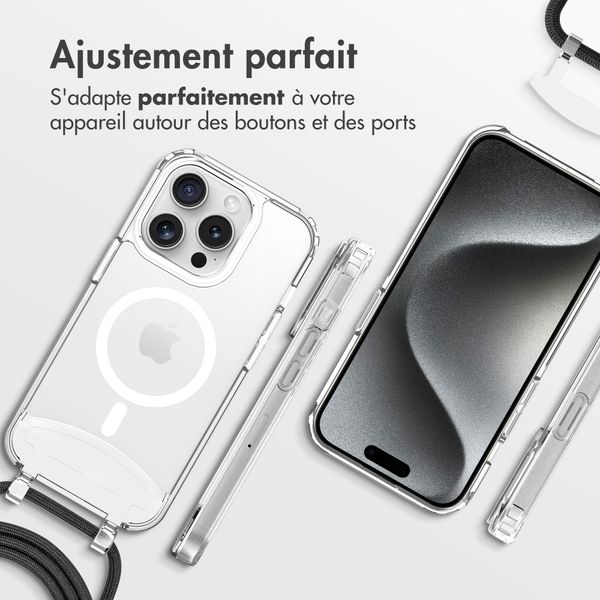 imoshion Coque MagSafe avec cordon amovible Apple iPhone 15 Pro - Transparent