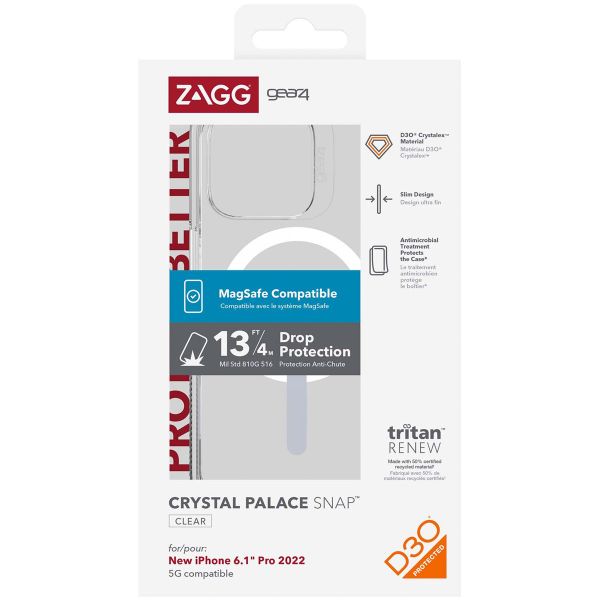 ZAGG Coque Crystal Palace Snap MagSafe iPhone 14 Pro - Transparent