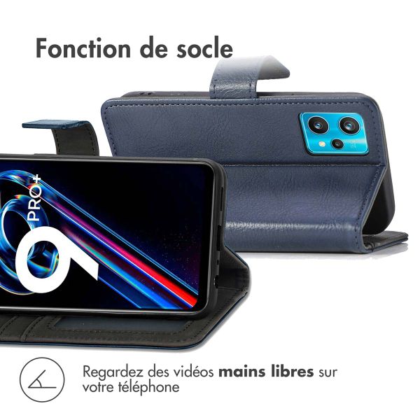 imoshion Étui de téléphone portefeuille Luxe Realme 9 Pro Plus - Bleu foncé