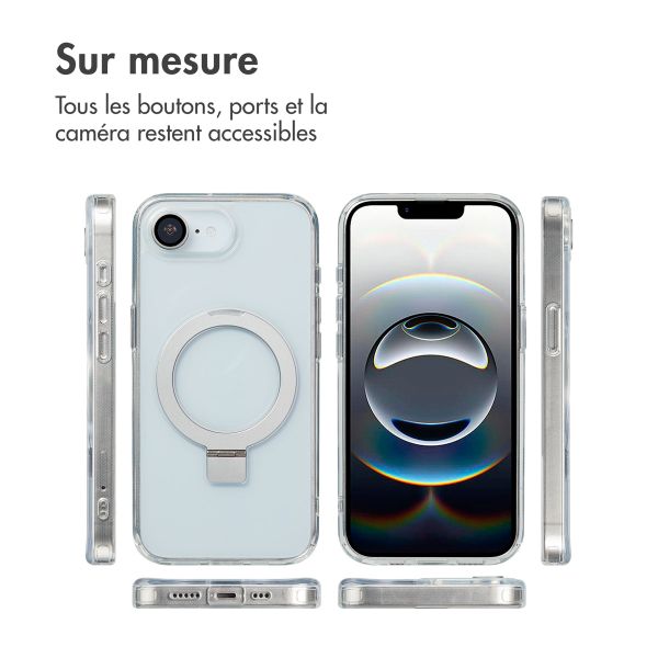 Accezz Coque Ring Stand avec MagSafe Apple iPhone 16e - Transparent