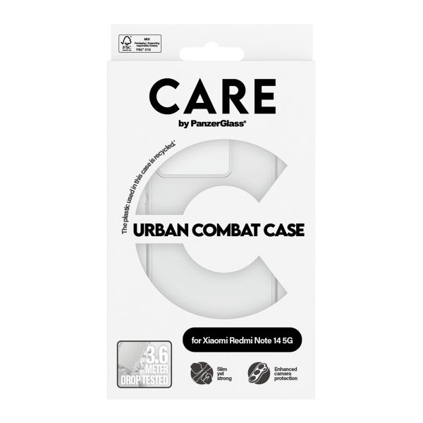 CARE by PanzerGlass Coque Urban Combat MagSafe Xiaomi Redmi Note 14 (5G) - Transparent