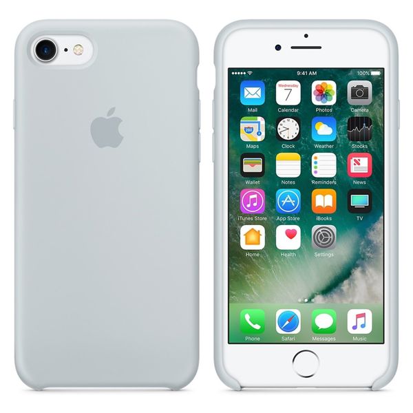 Apple Coque en silicone Apple iPhone SE (2022 / 2020) / 8 / 7 - Mist Blue