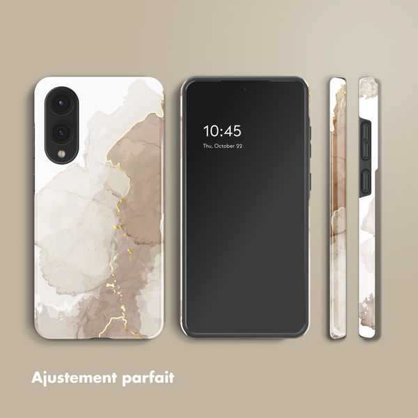 Selencia Coque arrière Vivid Samsung Galaxy S25 Edge - Marble Light Brown