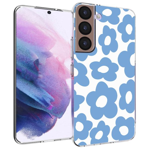 imoshion Coque Design Samsung Galaxy S22 - Retro Blue Flowers