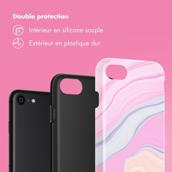 Selencia Coque arrière Vivid Apple iPhone SE (2022 / 2020) / 8 / 7 - Pastel Lipstick Marble