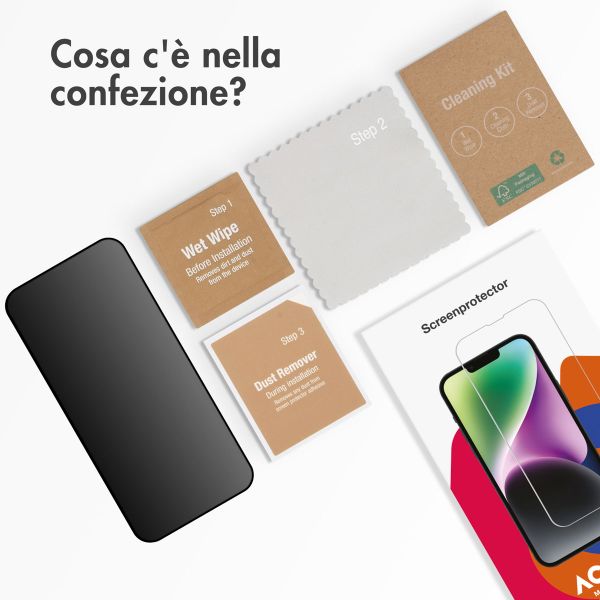 Accezz Protection d'écran en verre trempé Privacy Apple iPhone 17e / 16e / 14 / 13 / 13 Pro