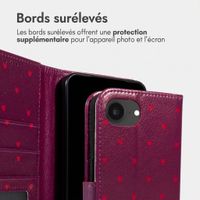 imoshion Étui de télephone portefeuille Design Apple iPhone 17e / 16e - Crush Check Coral Dust
