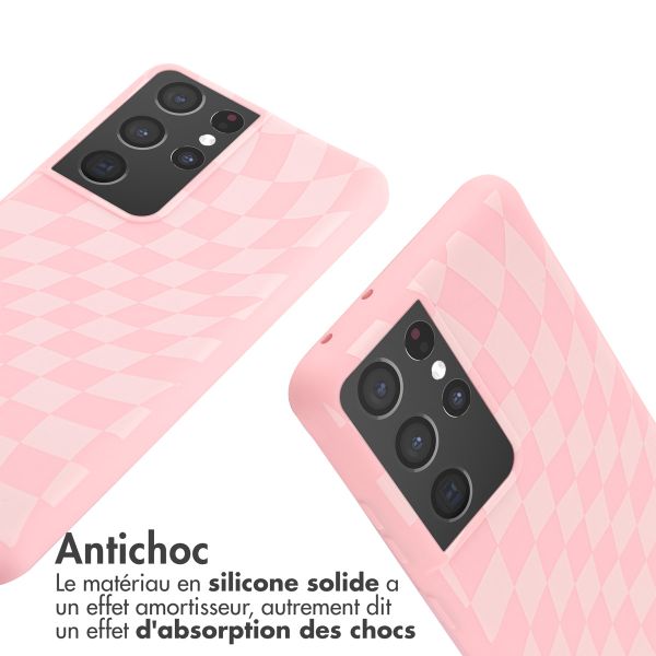 imoshion Coque design en silicone avec cordon Samsung Galaxy S21 Ultra - Retro Pink