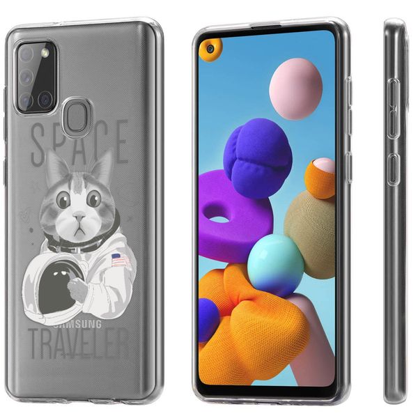 imoshion Coque Design Samsung Galaxy A21s - Cat - Gris