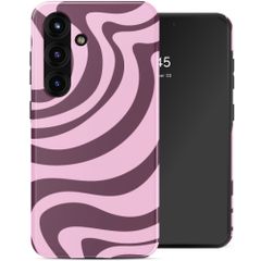 Selencia Coque arrière Vivid avec MagSafe Samsung Galaxy S25 - Wavy Swirl Pink Plum