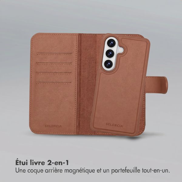 Selencia Étui portefeuille amovible Olyn avec MagSafe Samsung Galaxy S26 - Marron