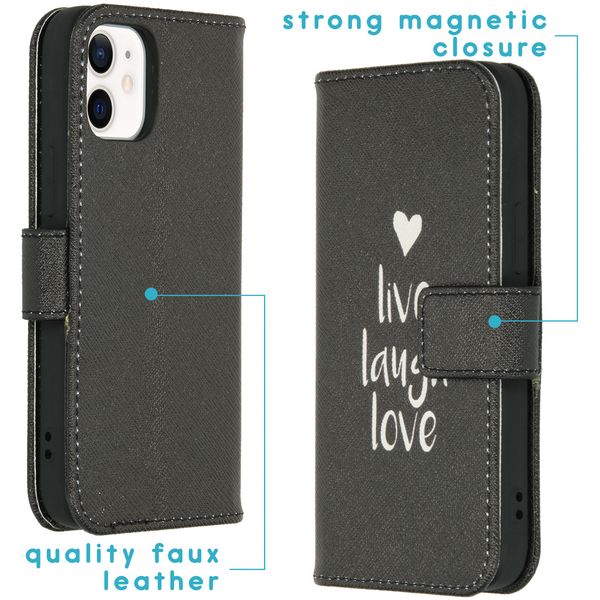 imoshion Coque silicone design iPhone 12 Mini - Live Laugh Love