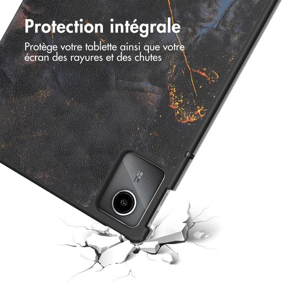 imoshion Coque tablette Design Trifold Lenovo Tab M11 - Black Marble