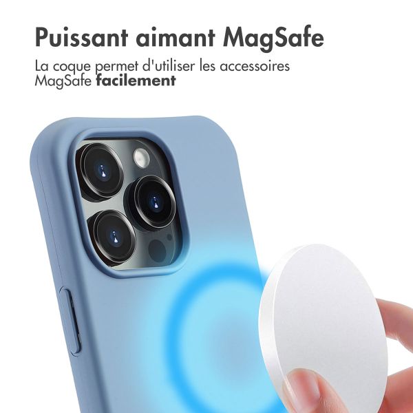 imoshion Coque arrière Color avec cordon amovible et MagSafe Apple iPhone 16 Pro Max - Ash Blue