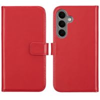 Selencia Étui portefeuille en cuir véritable Samsung Galaxy S25 Plus - Rouge