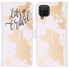 imoshion Coque silicone design Galaxy A12 - Let's Go Travel White