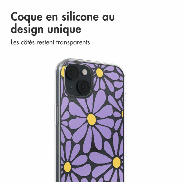 imoshion Coque design pour iPhone 14 - Tropical Violet Flowers Connect