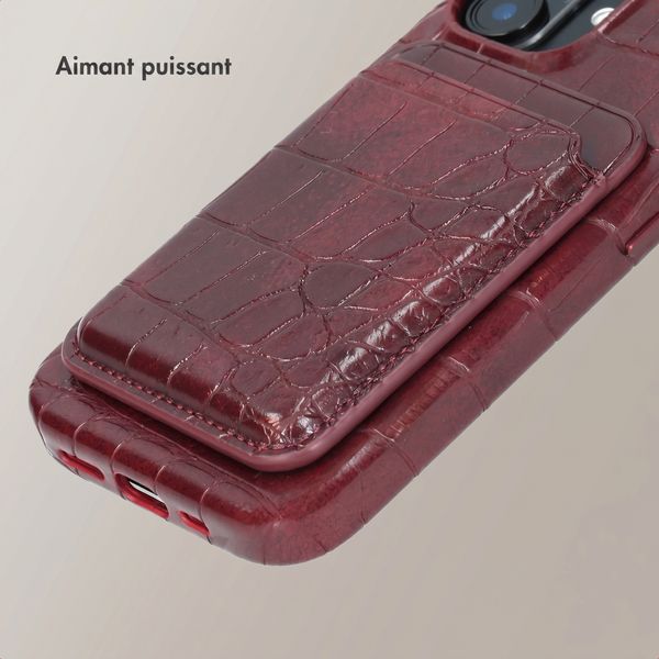 Selencia Porte-cartes Croco avec MagSafe - Burgundy