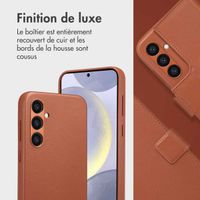 Accezz Étui de télephone portefeuille en cuir 2-en-1 avec MagSafe Samsung Galaxy S24 Plus - Sienna Brown