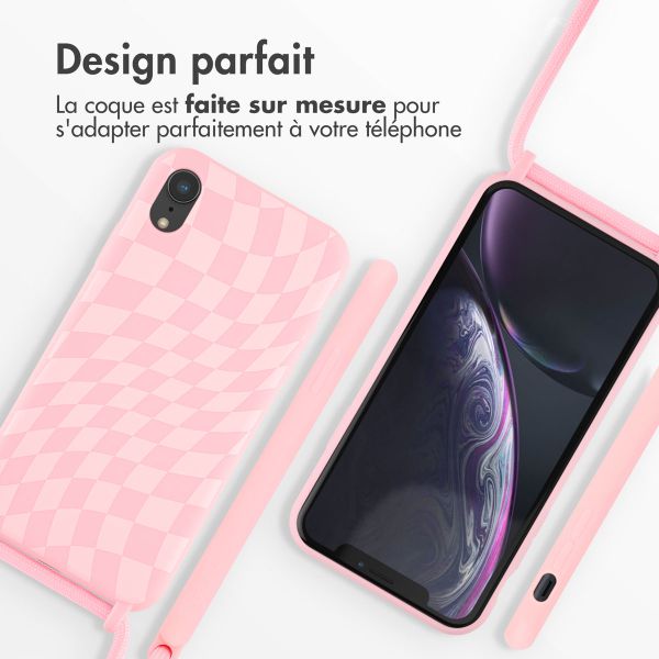 imoshion Coque design en silicone avec cordon iPhone Xr - Retro Pink