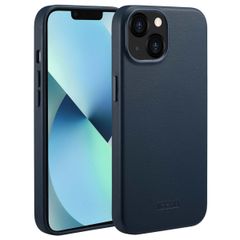 Accezz Coque arrière en cuir avec MagSafe Apple iPhone 13 - Nightfall Blue