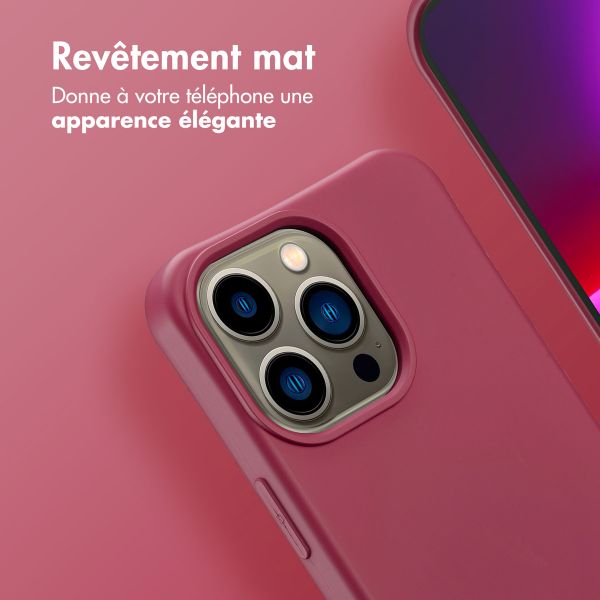 imoshion Coque arrière Color avec cordon amovible et MagSafe Apple iPhone 13 Pro - Raspberry