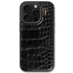 iDeal of Sweden Coque Vegan Leather Apple iPhone 16 Pro - Black Croco
