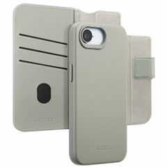 Accezz Étui de télephone portefeuille en cuir 2-en-1 avec MagSafe Apple iPhone 16e - Light Grey