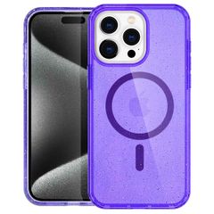 imoshion Coque Pailletée avec MagSafe Apple iPhone 15 Pro Max - Paillettes Violet