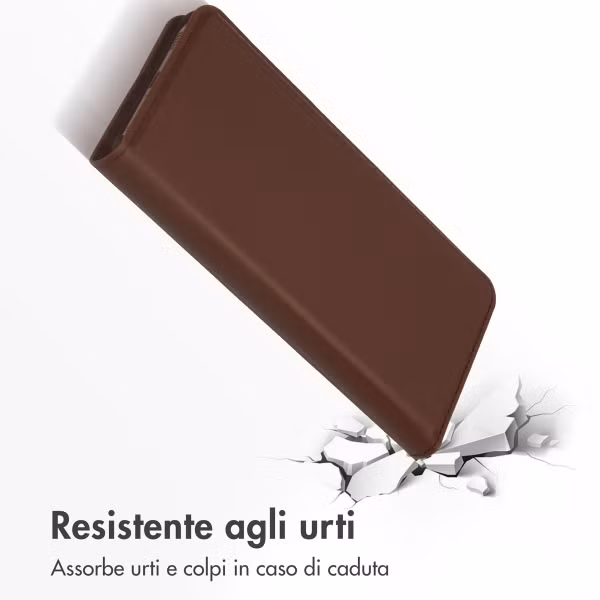 Accezz Étui de télephone Slim Folio en cuir de qualité supérieure Samsung Galaxy S22 Plus - Marron