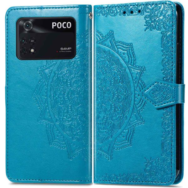 imoshion Etui de téléphone portefeuille Mandala Xiaomi Poco M4 Pro 5G - Turquoise