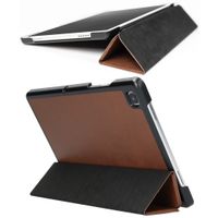 Selencia Coque en cuir vegan Nuria Trifold Book Samsung Galaxy Tab A7 - Marron