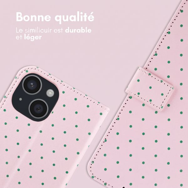 imoshion Étui de télephone portefeuille Design Apple iPhone 13 - Happy Dots