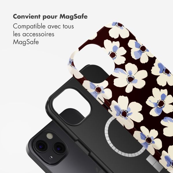 Selencia Coque arrière Vivid avec MagSafe Apple iPhone 13 - Choco Flower Pop