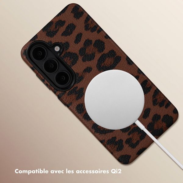 Selencia Coque Sabi imprimé panthère avec MagSafe Samsung Galaxy S26 - Mocha Brown