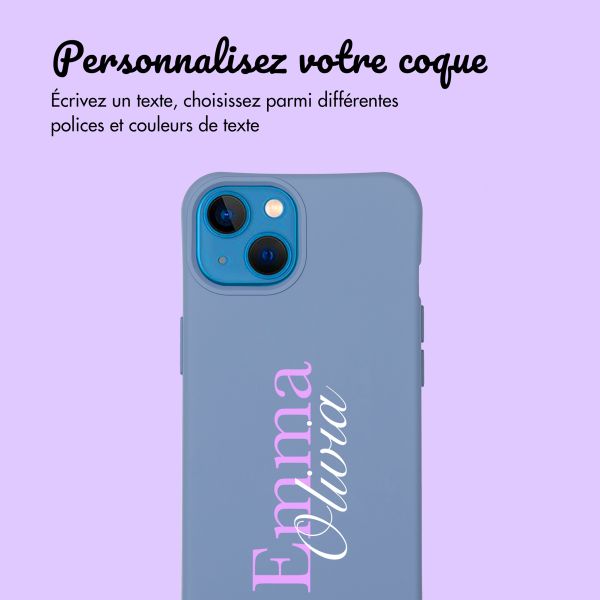 Coque de couleur personnalisée MagSafe avec cordon amovible  et nom iPhone 13 - Ash Blue