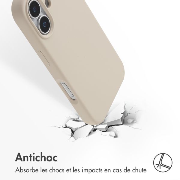 Accezz Coque Liquid Silicone avec MagSafe Apple iPhone 17 - Stone