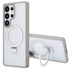 Accezz Coque Ring Stand avec MagSafe Samsung Galaxy S25 Ultra - Gris