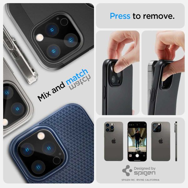 Spigen GLAStR Protection Caméra en verre trempé Apple iPhone 14 Pro / 14 Pro Max - Noir