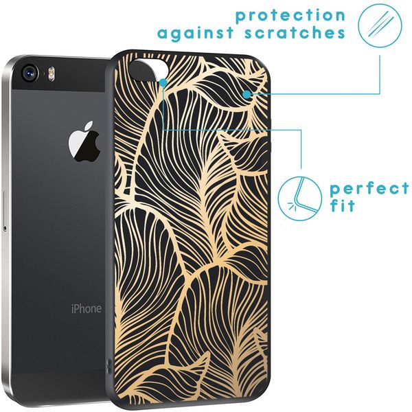 imoshion Coque Design iPhone 5 / 5s / SE - Feuilles / Noir