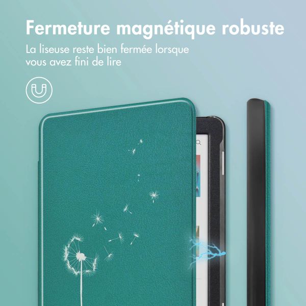 imoshion Design Slim Hard Case Sleepcover Kobo Clara Colour / BW - Green Dandelion