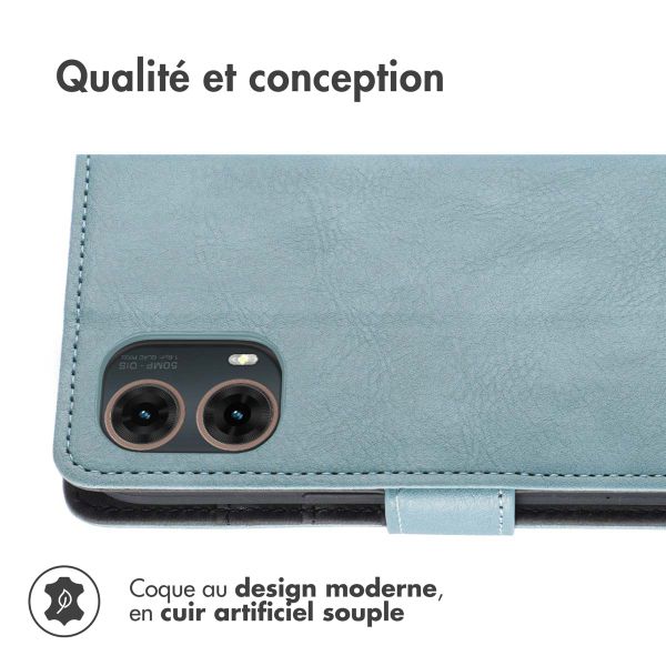 imoshion Étui de téléphone portefeuille Luxe Motorola Moto G85 - Bleu clair