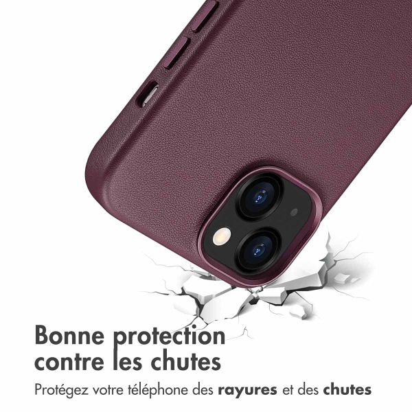 Accezz Coque arrière en cuir avec MagSafe Apple iPhone 13 - Heath Purple