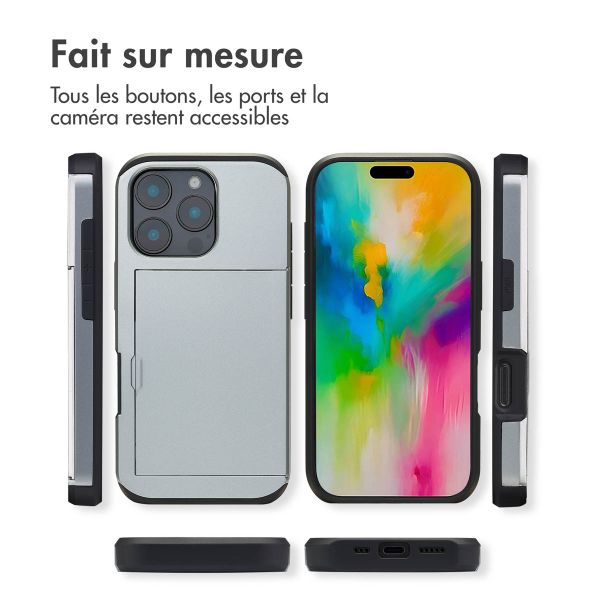 imoshion Coque arrière avec porte-cartes Apple iPhone 16 Pro - Gris