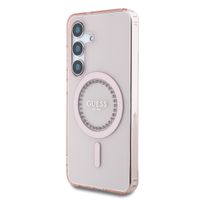 Guess Coque MagSafe IML avec strass Samsung Galaxy S25 - Rose