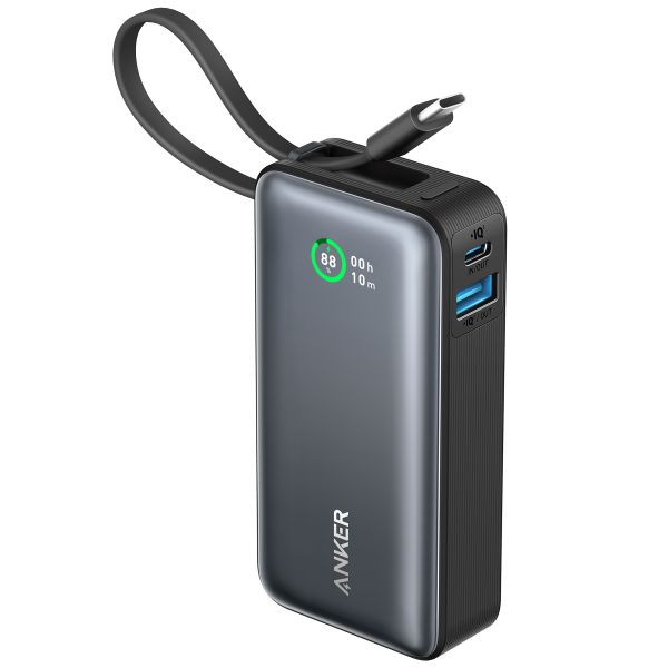 Anker Nano | Powerbank 10.000 mAh - 30 Watt - Câble USB-C intégré - Noir