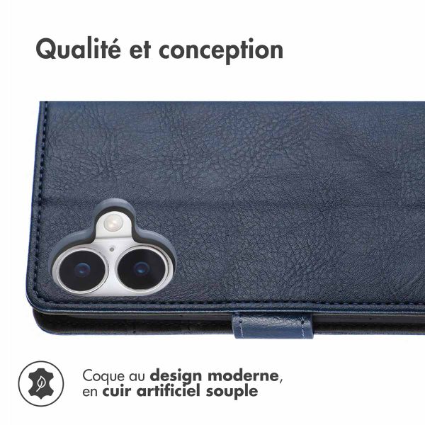imoshion Étui de télephone portefeuille Apple iPhone 16 - Bleu foncé