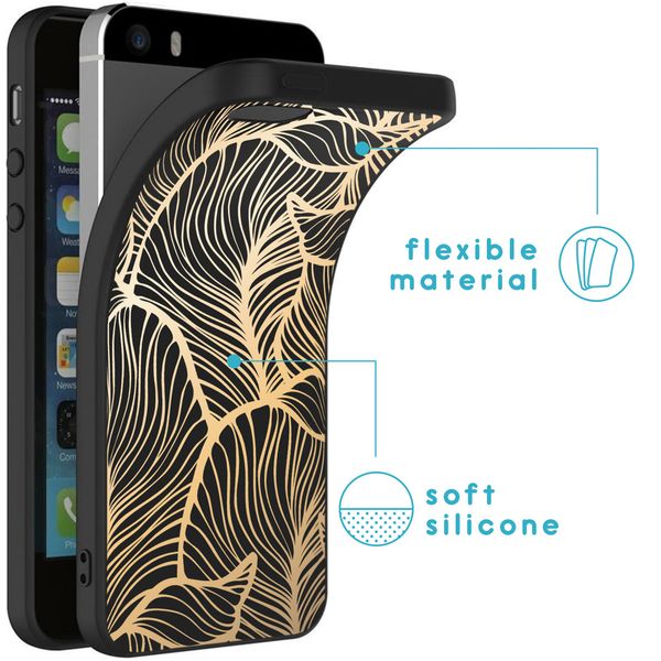 imoshion Coque Design iPhone 5 / 5s / SE - Feuilles / Noir