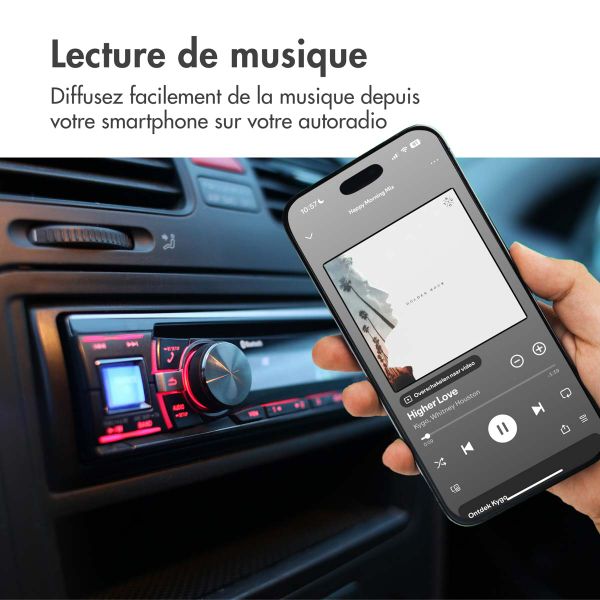 imoshion Transmetteur FM Bluetooth Voiture - avec port de charge USB-C Power Delivery - Noir / Argent