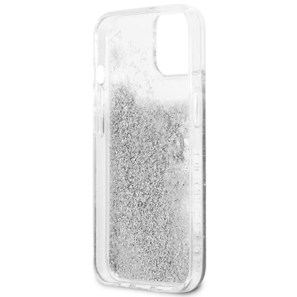 Guess Coque 4G Logo Liquid Glitter iPhone 13 Mini - Silver